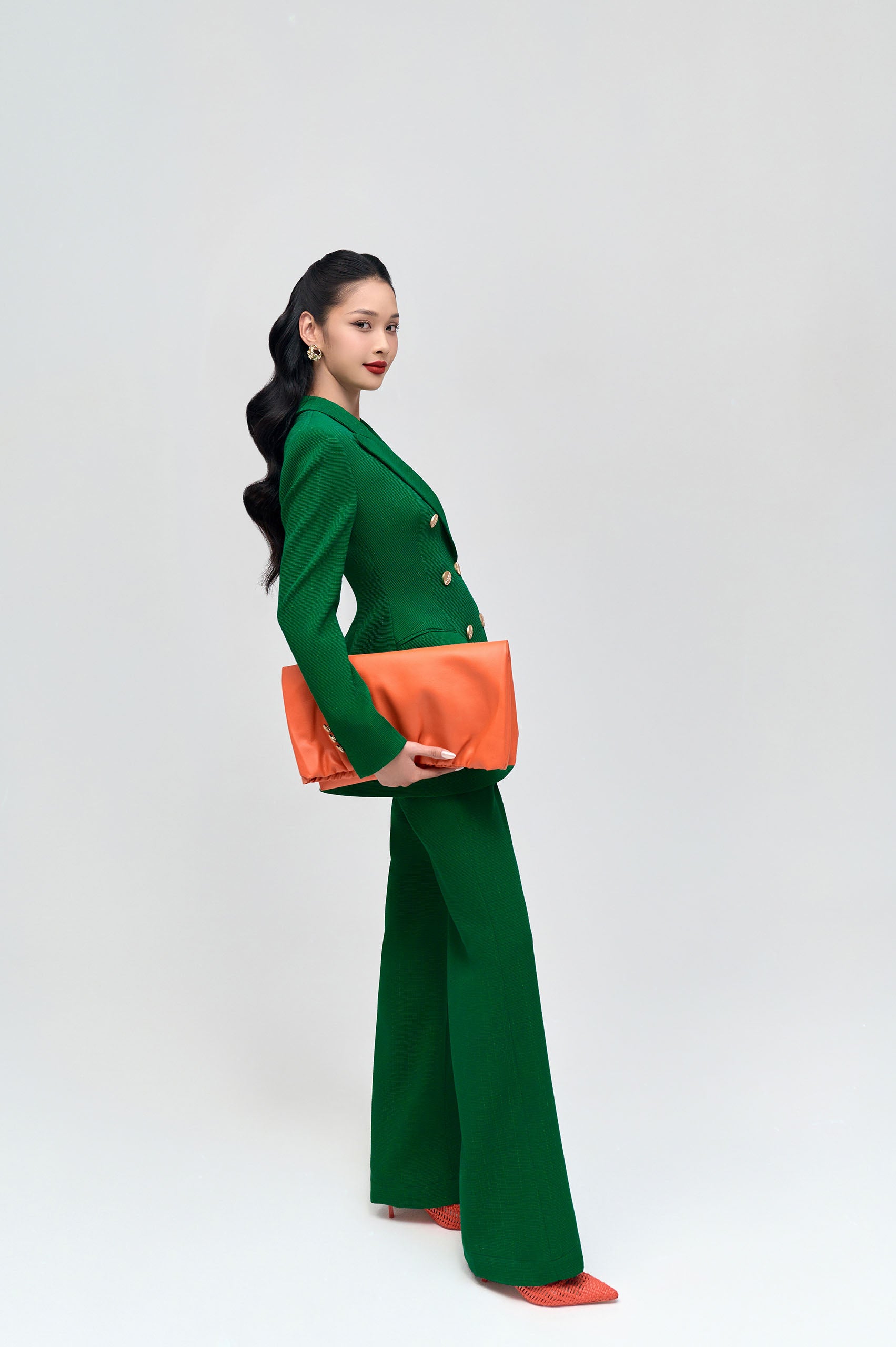 Emerald Forest Green Flare Pants