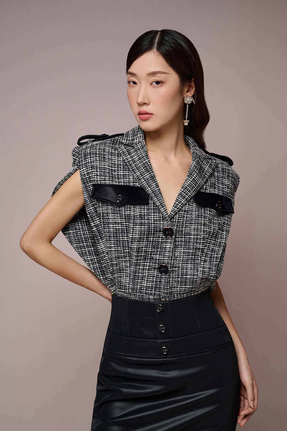 Clytia Caped Sleeves Croptop Jacket
