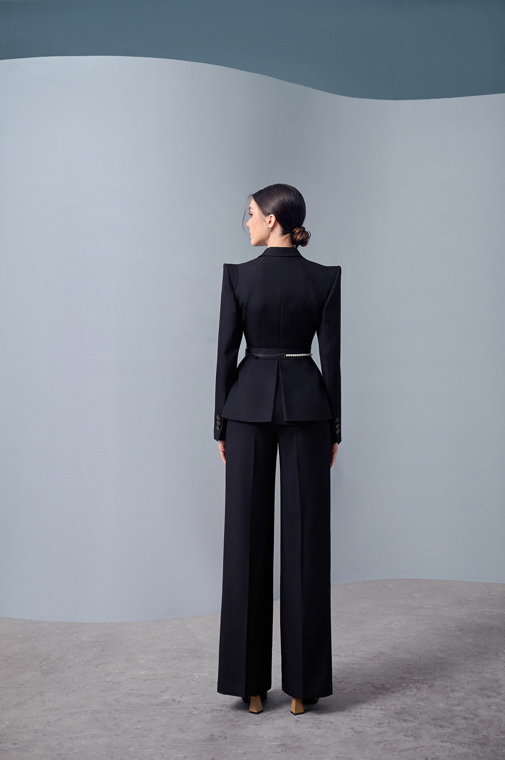 Della Black Wide Leg Pants