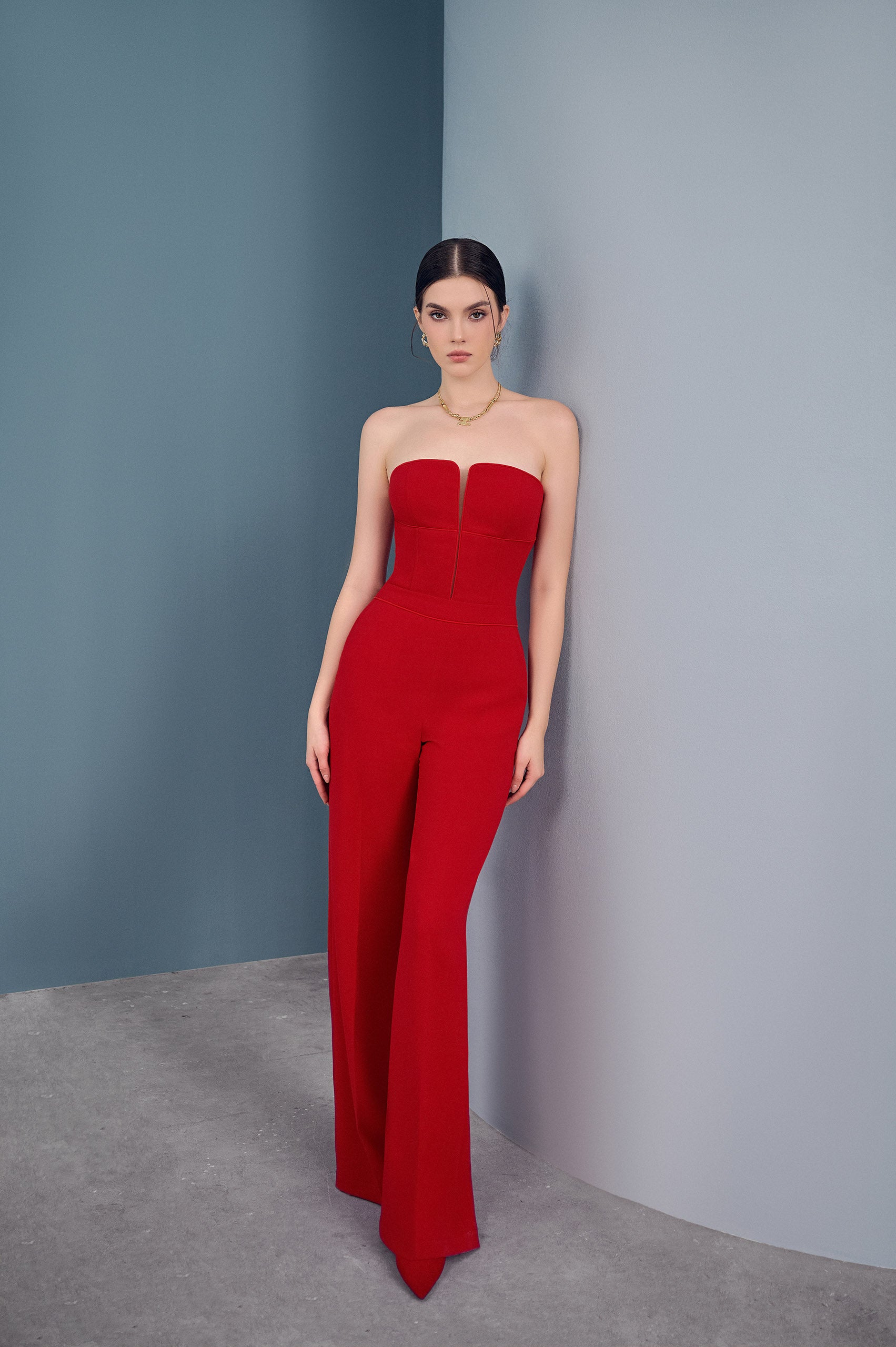 Navy Scarlet Bust Jumpsuit