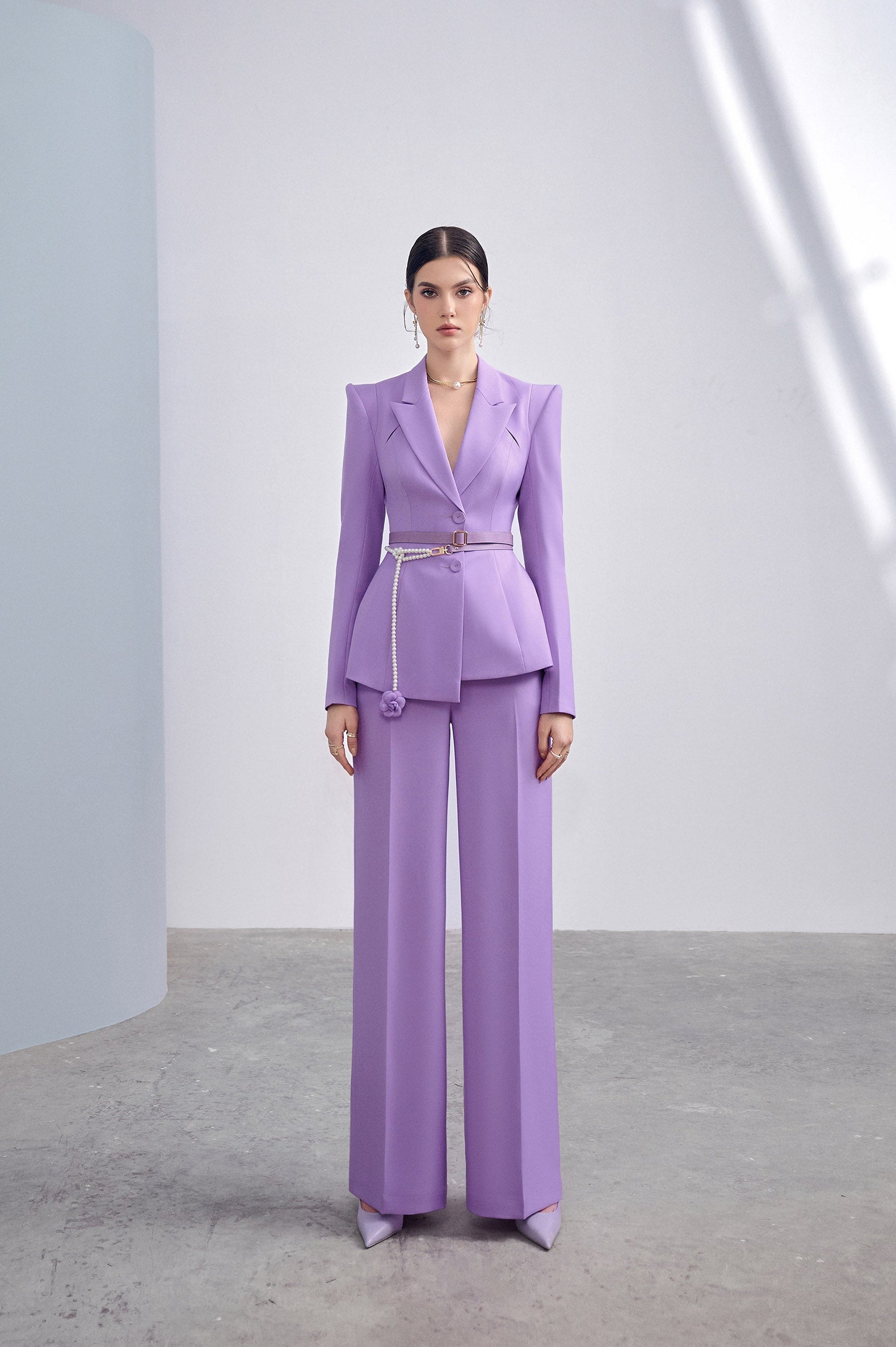 Lilac Asymmetrical Lapel Set Design
