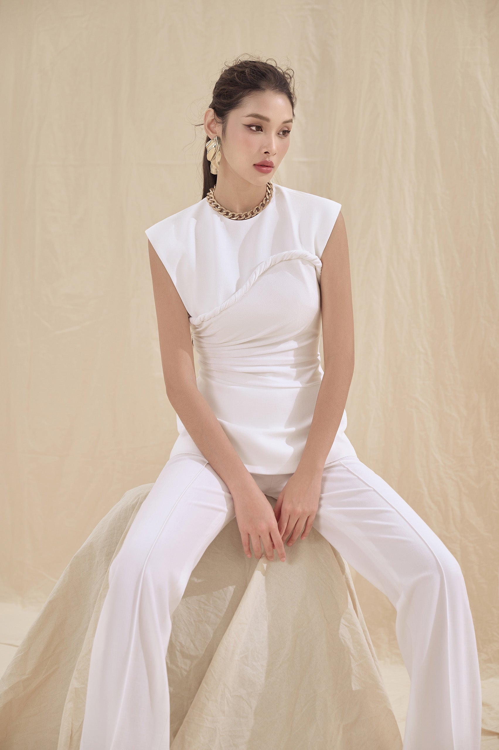 Ceci Twisted Peplum Top