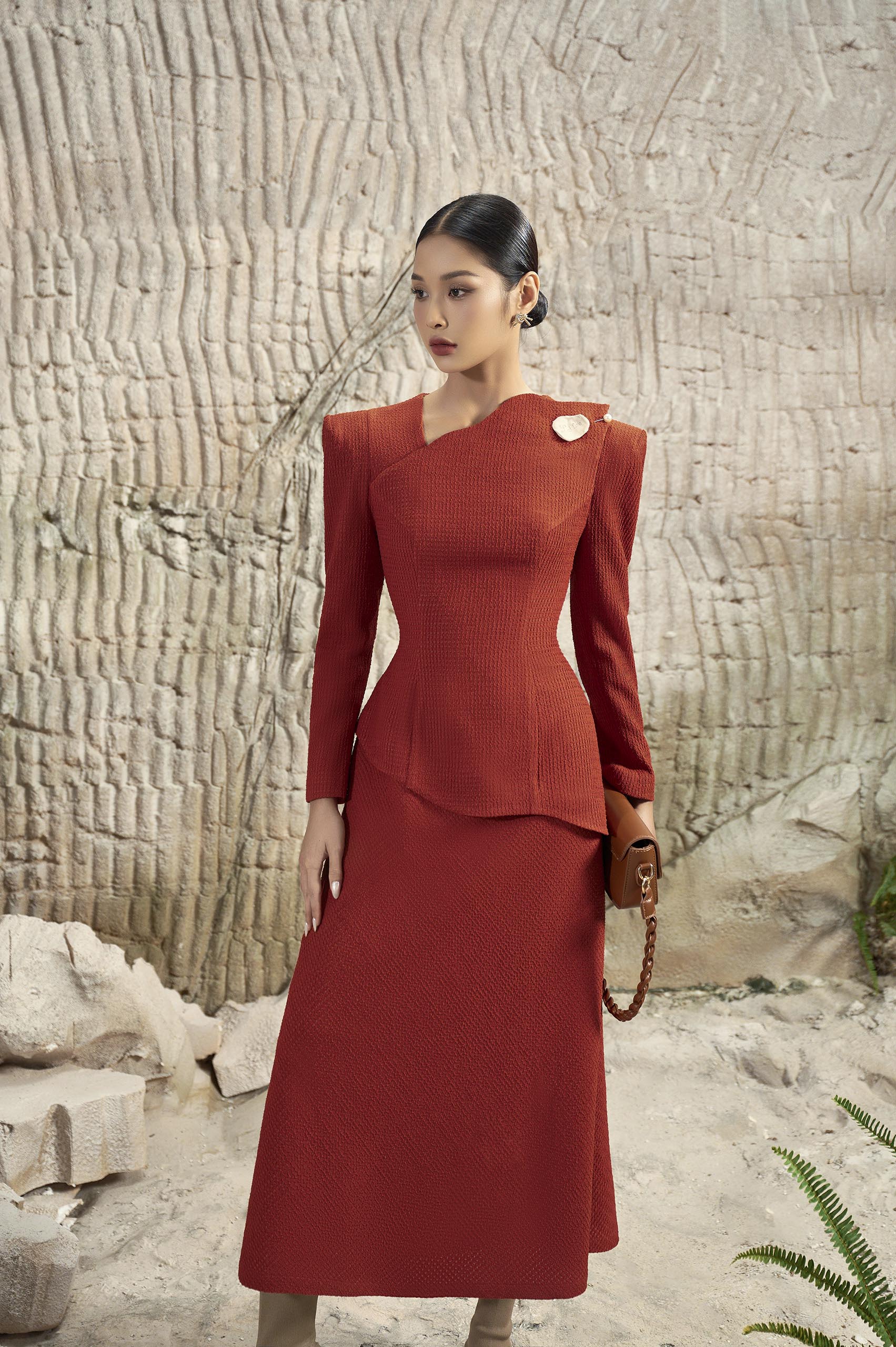 Celeste Diagonal Neck Dress
