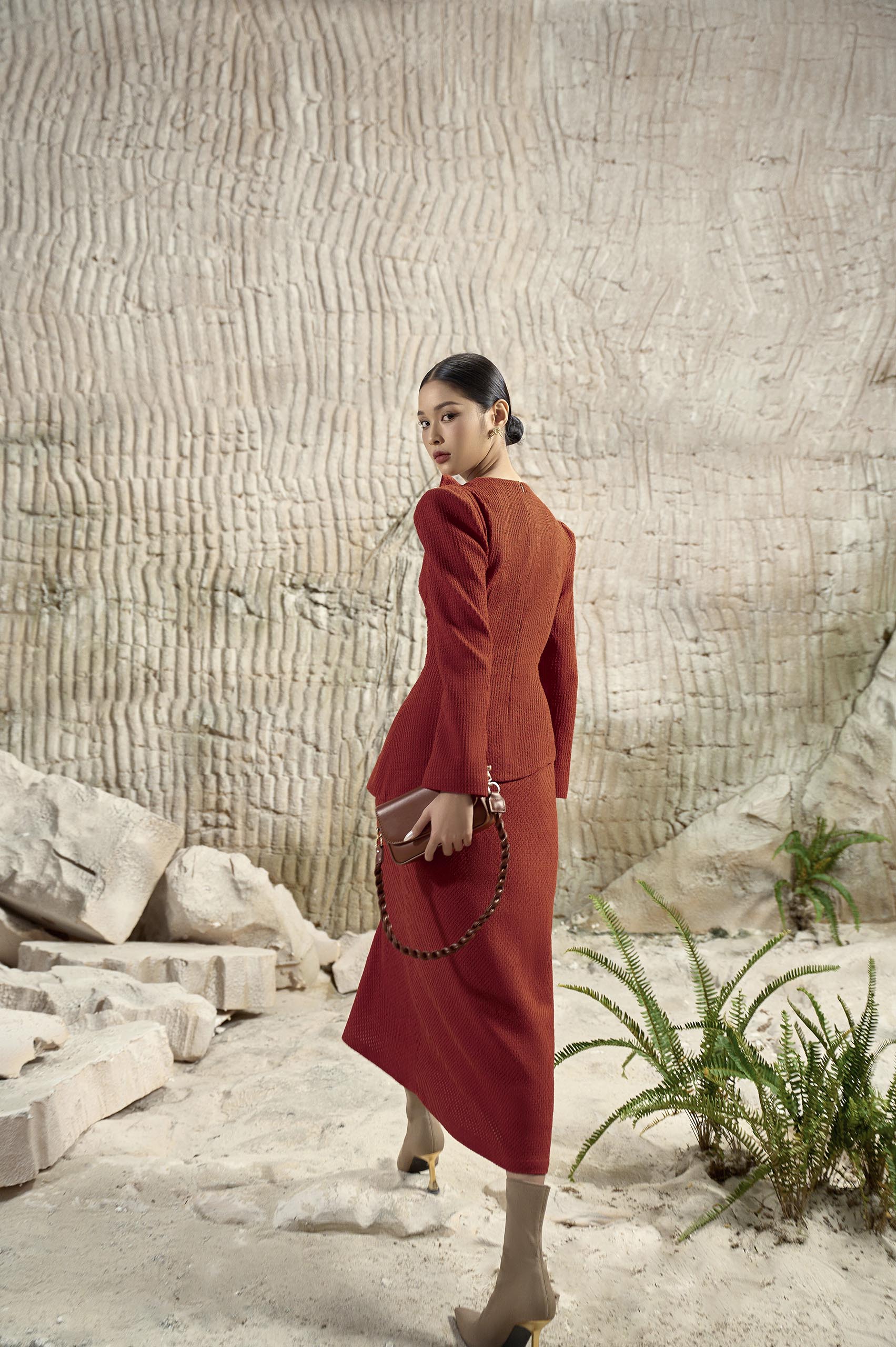 Celeste Diagonal Neck Dress