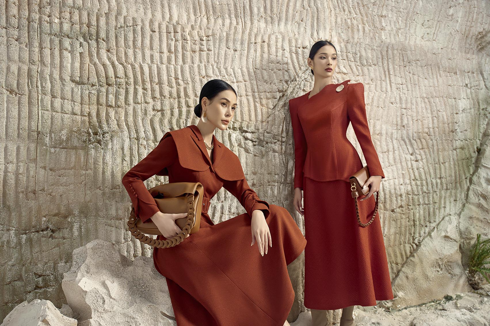 Camellia Orange Cloak Dress