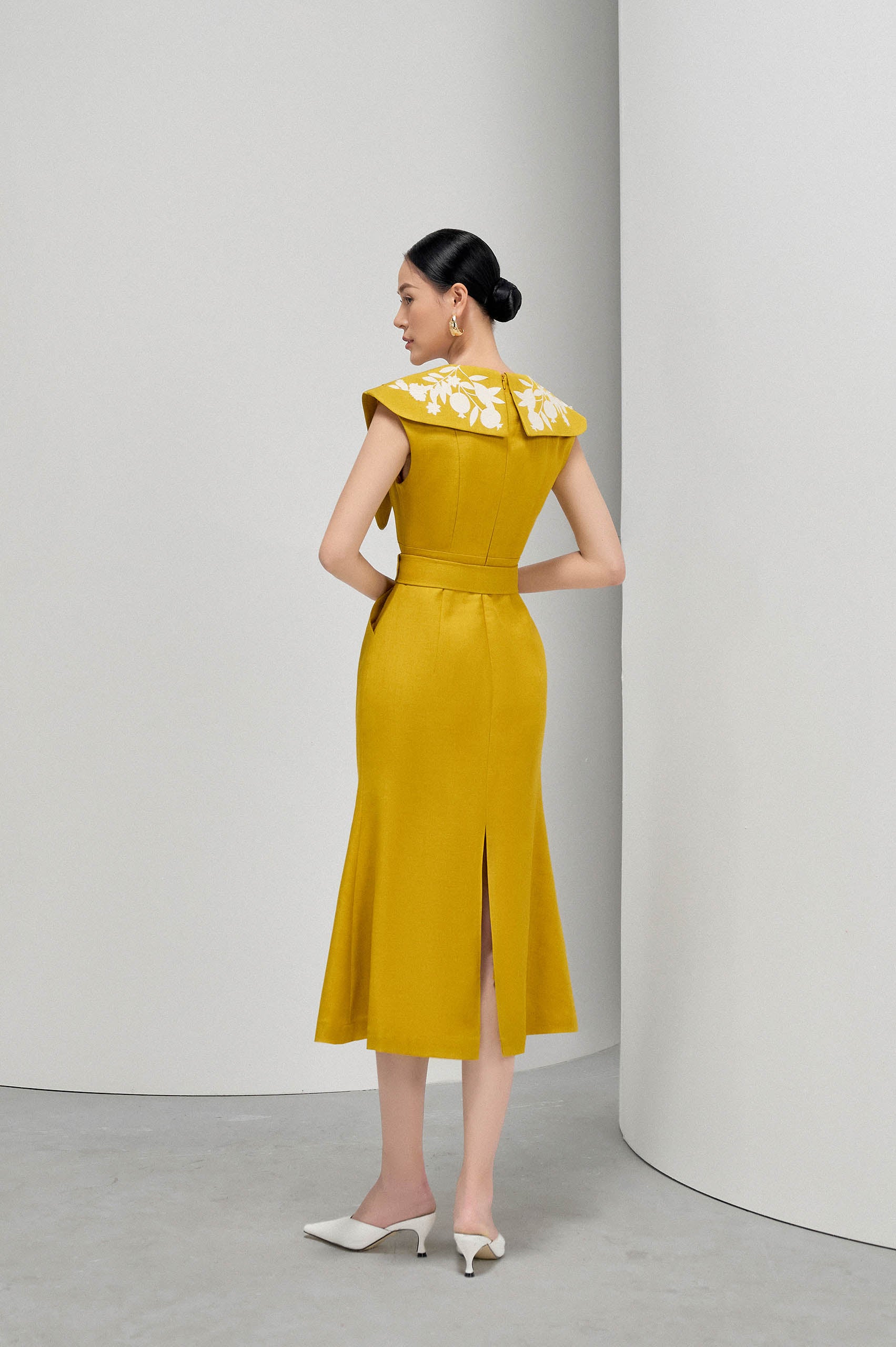 Gold Nuggets Square Collar Dress
