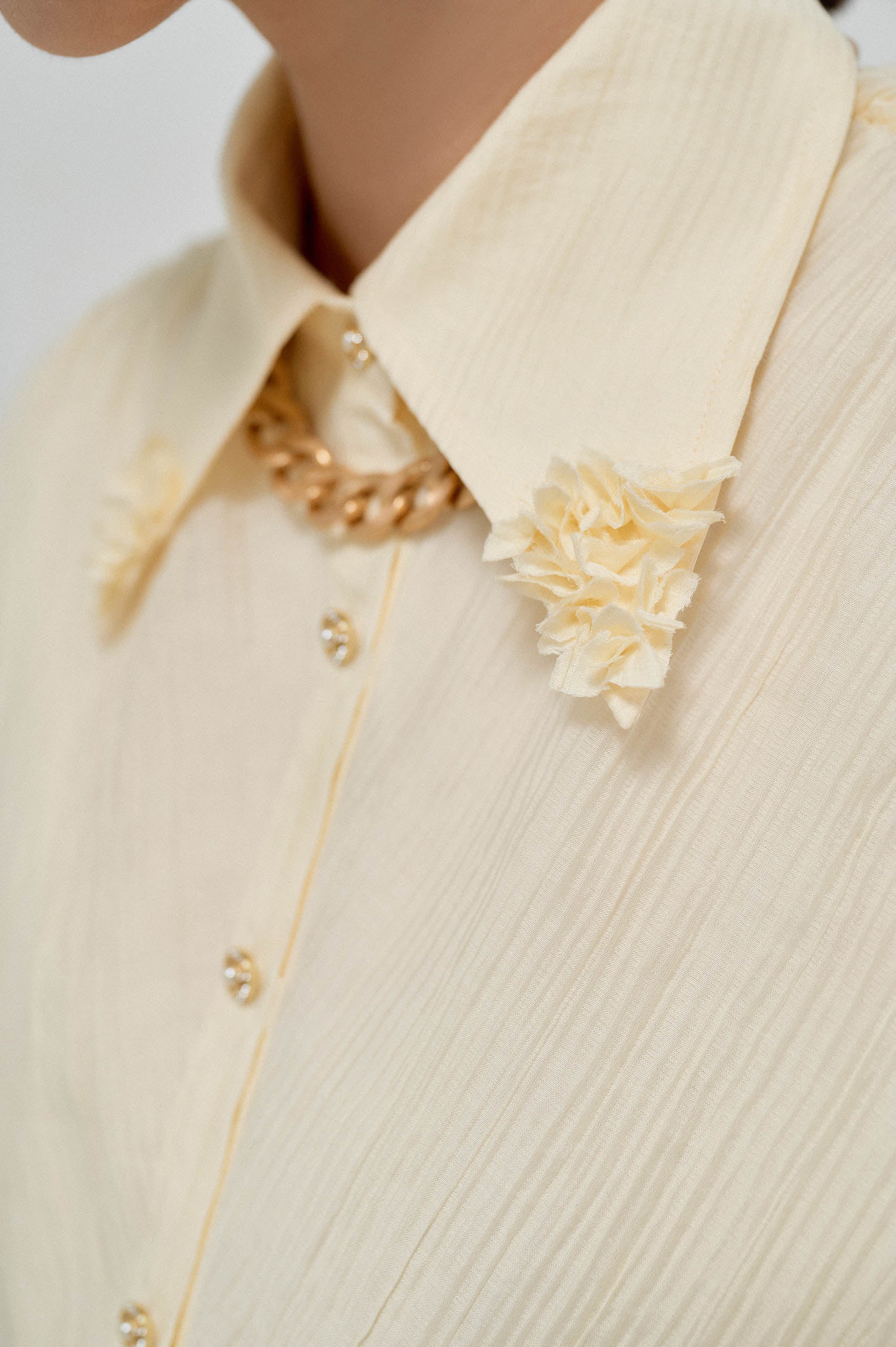 Beaded Handmade Flower Shirt