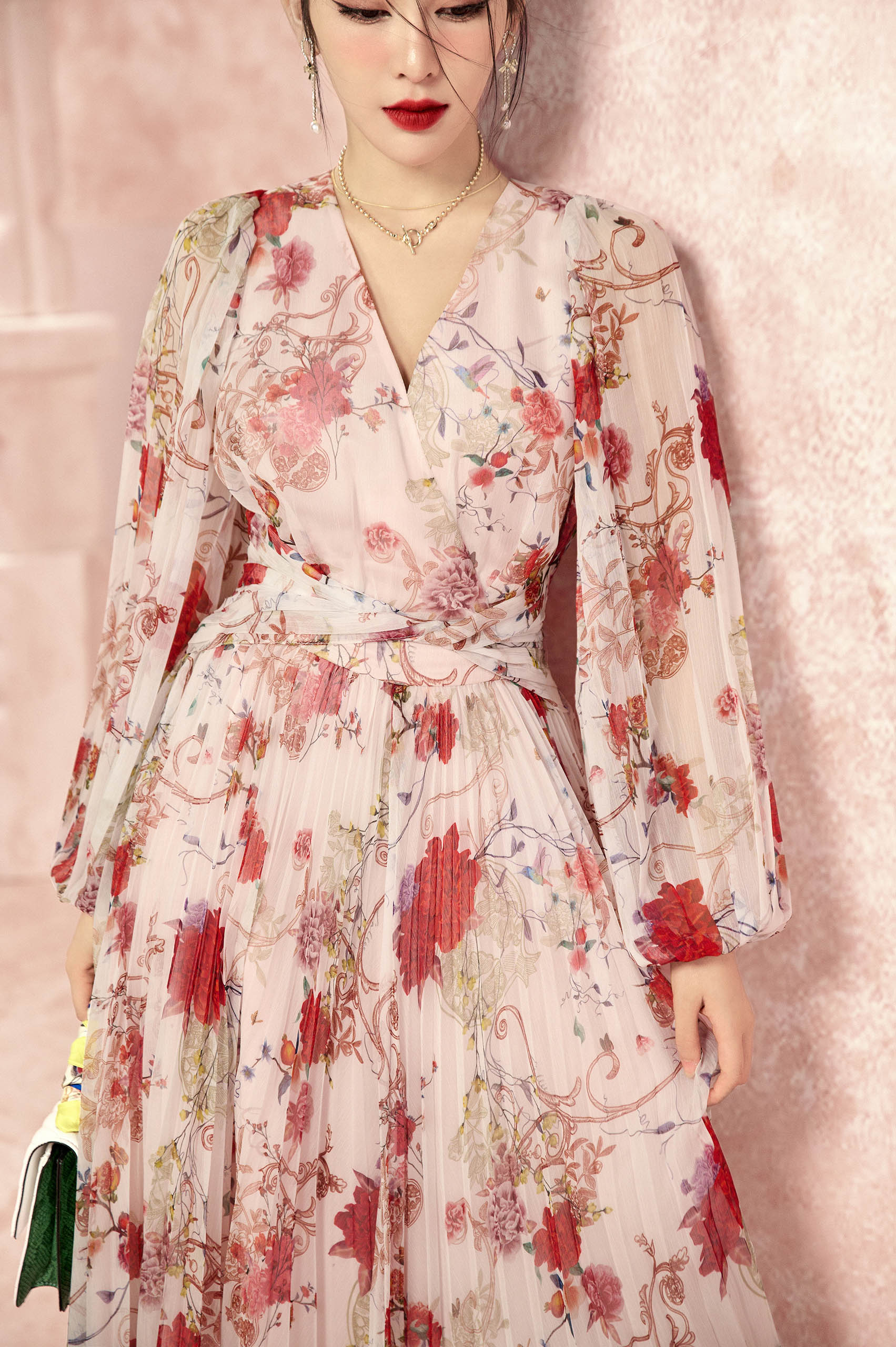 Abloom Pleated Maxi Dress