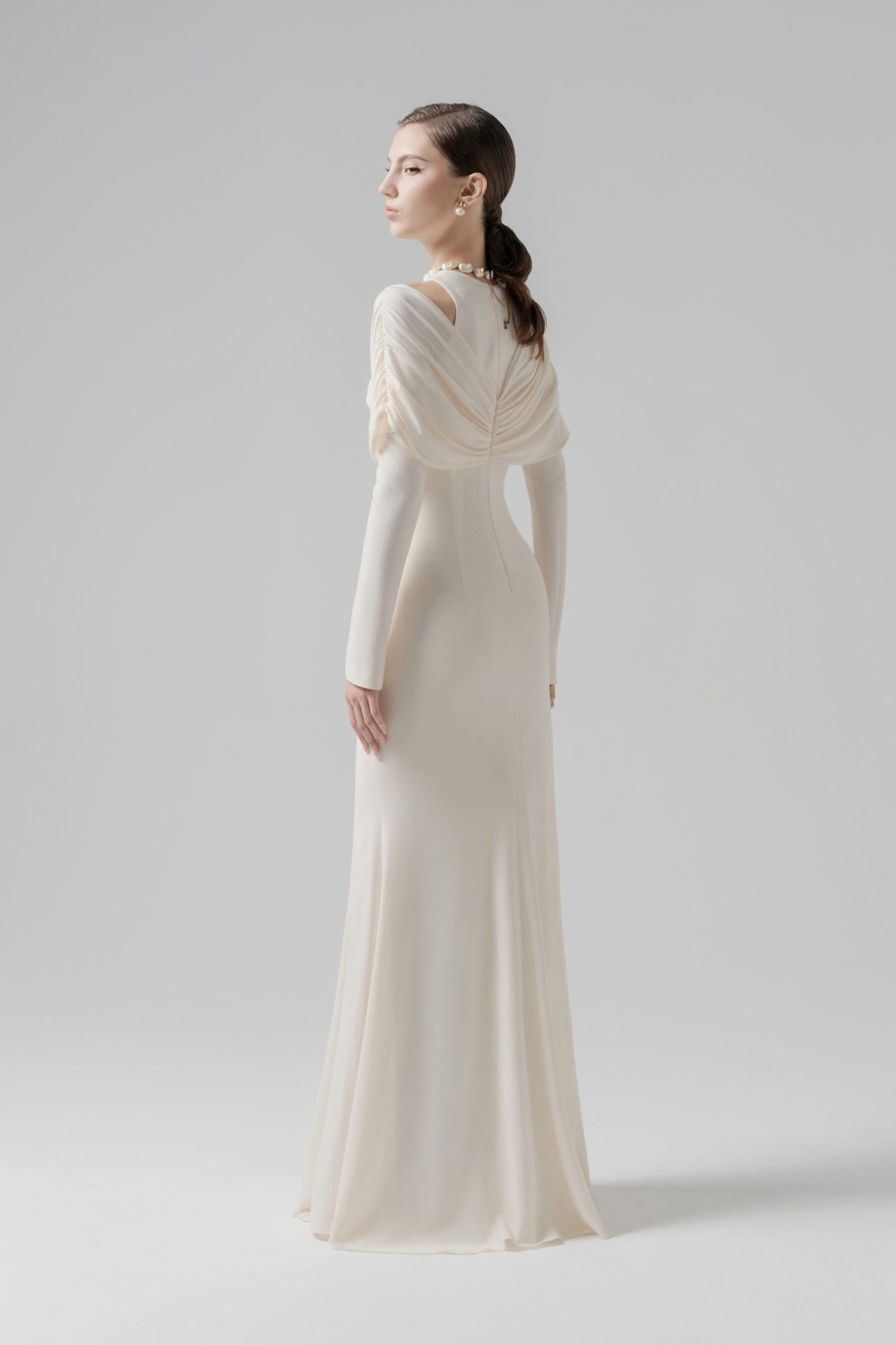 Cream Bias-cut Dress image 2