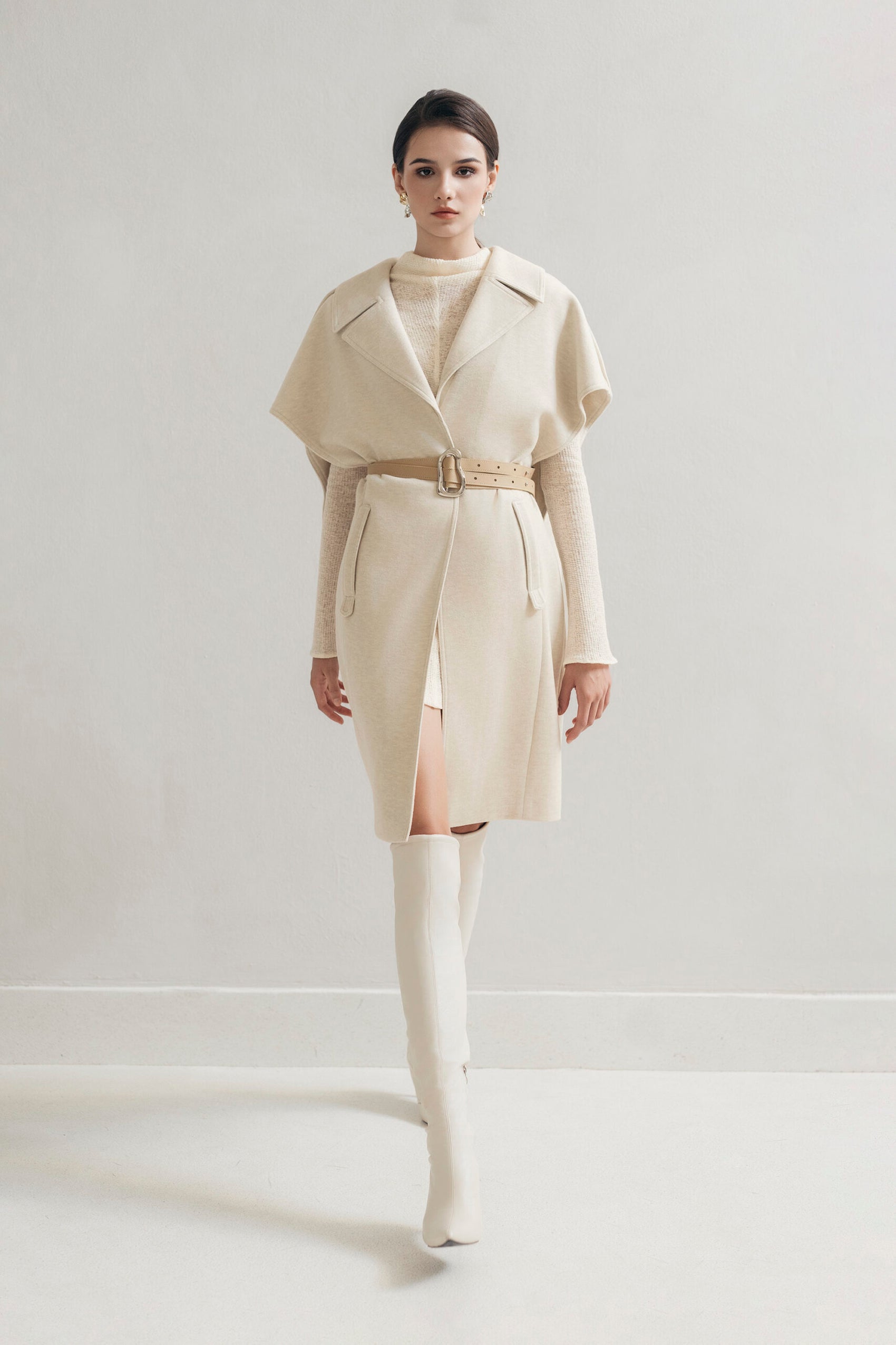 Beige Cocoon Coat image 1