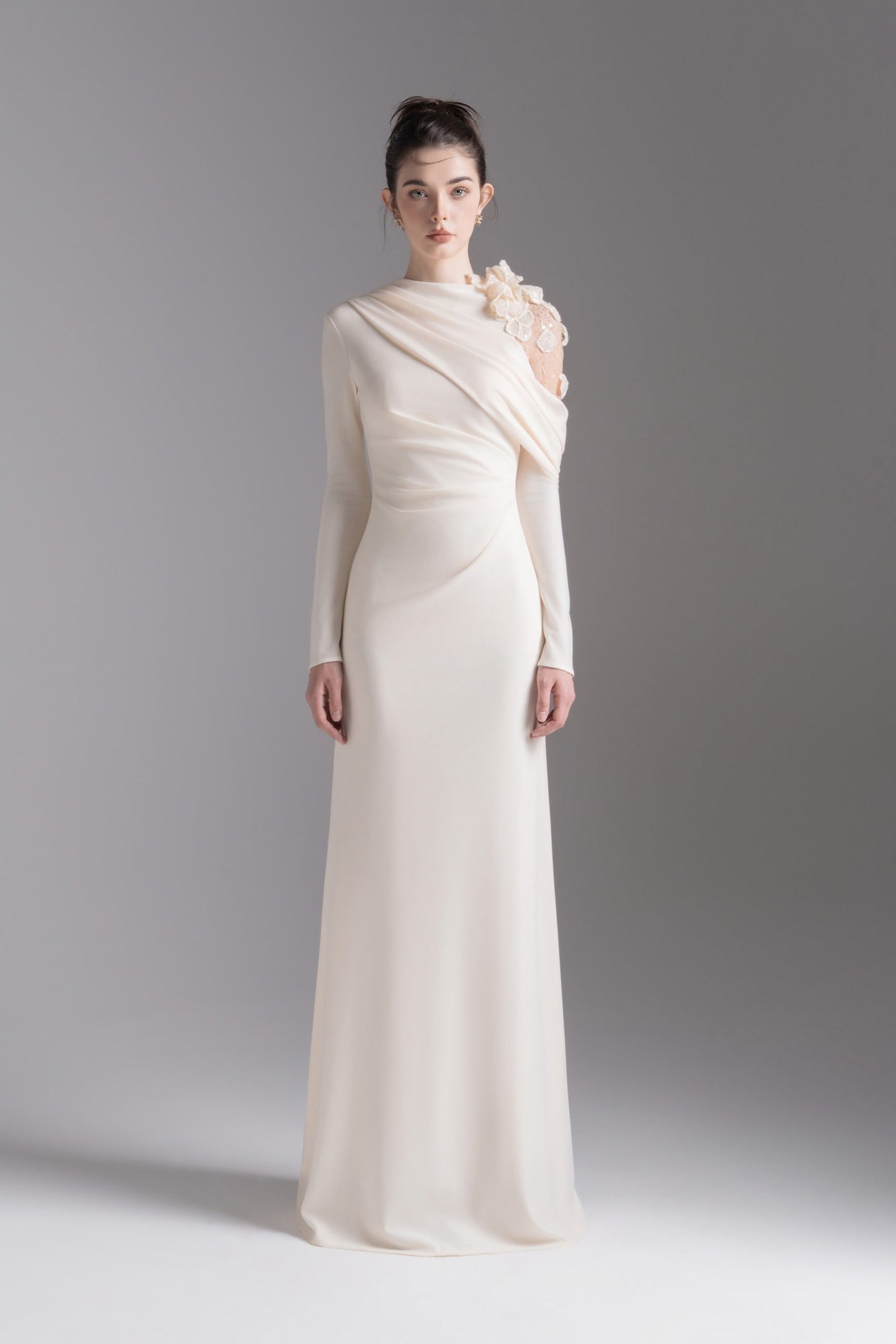 Lace Halo Midi in Cream image 0