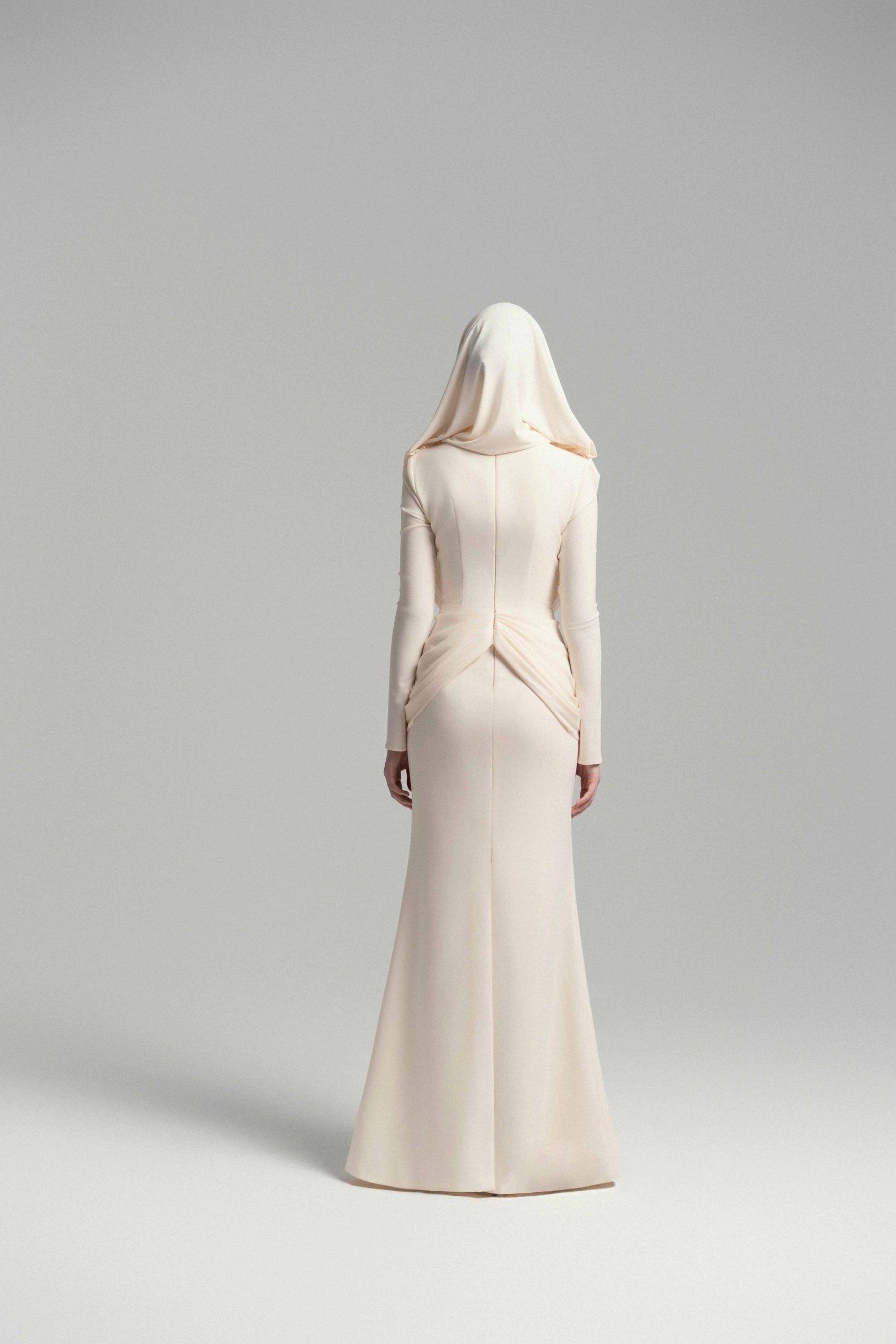 Mystique Hooded Lace Evening Gown image 2