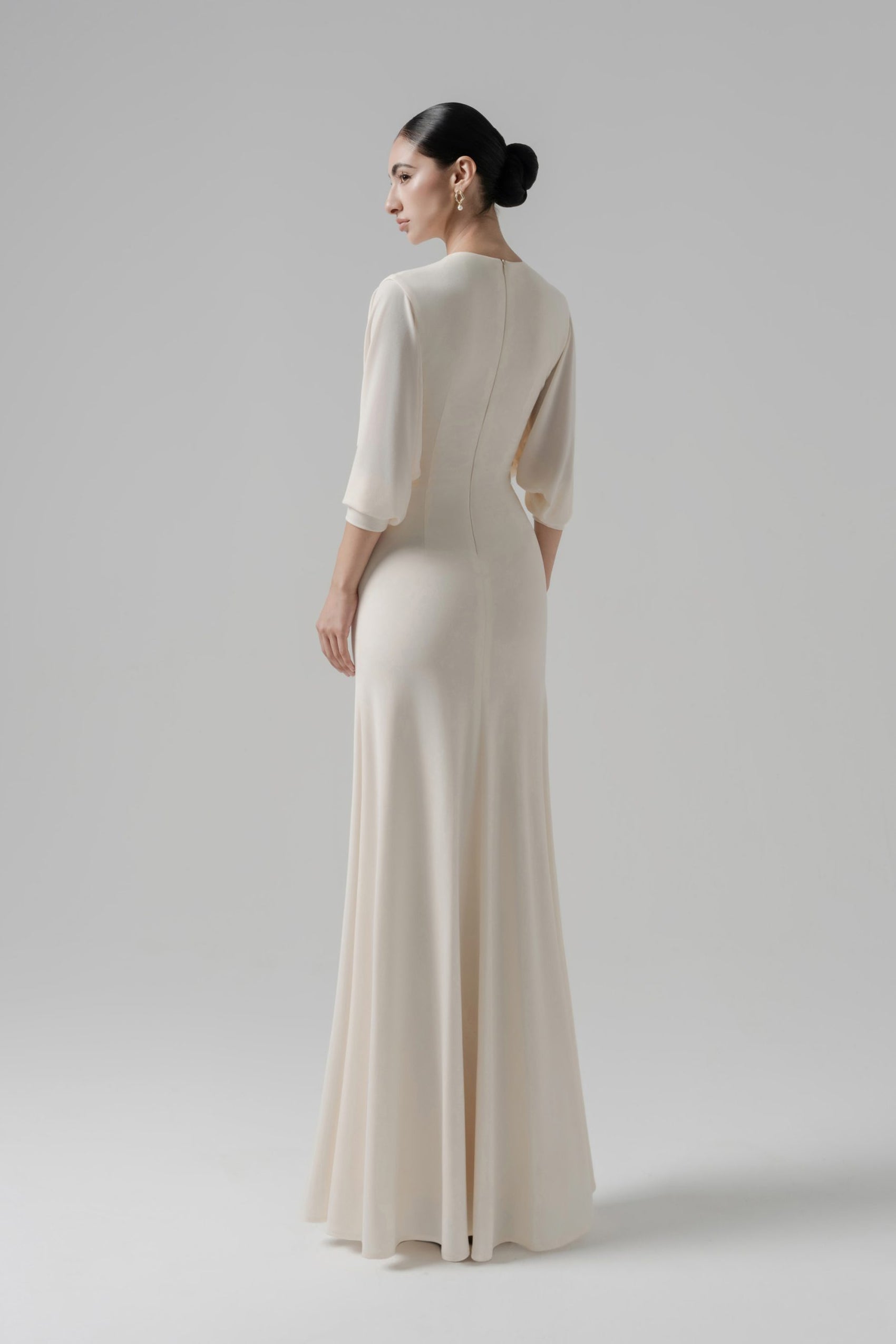 Hush Form Midi Dress in Cream image 2