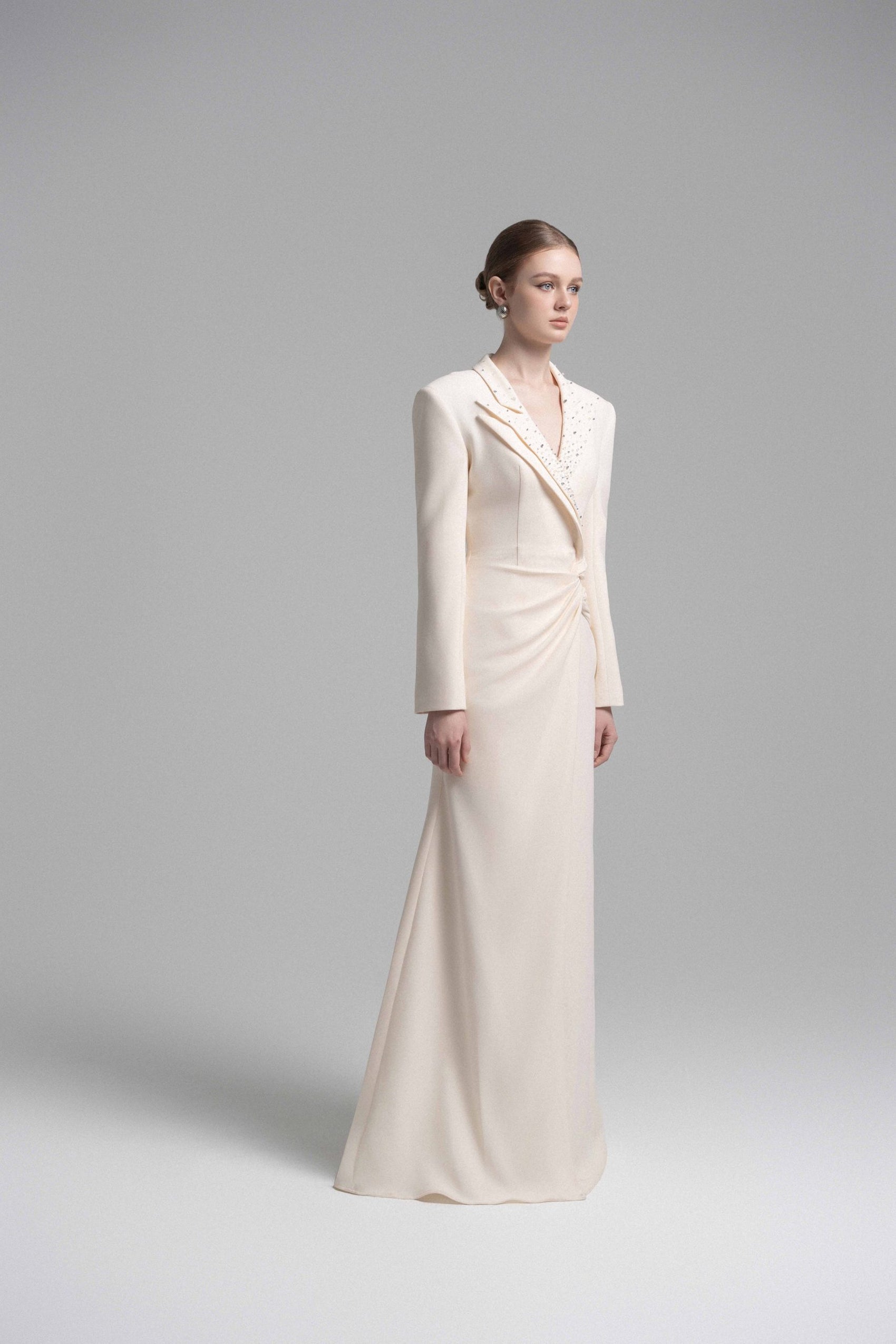 Chic Blazer Dress with Draping image 1