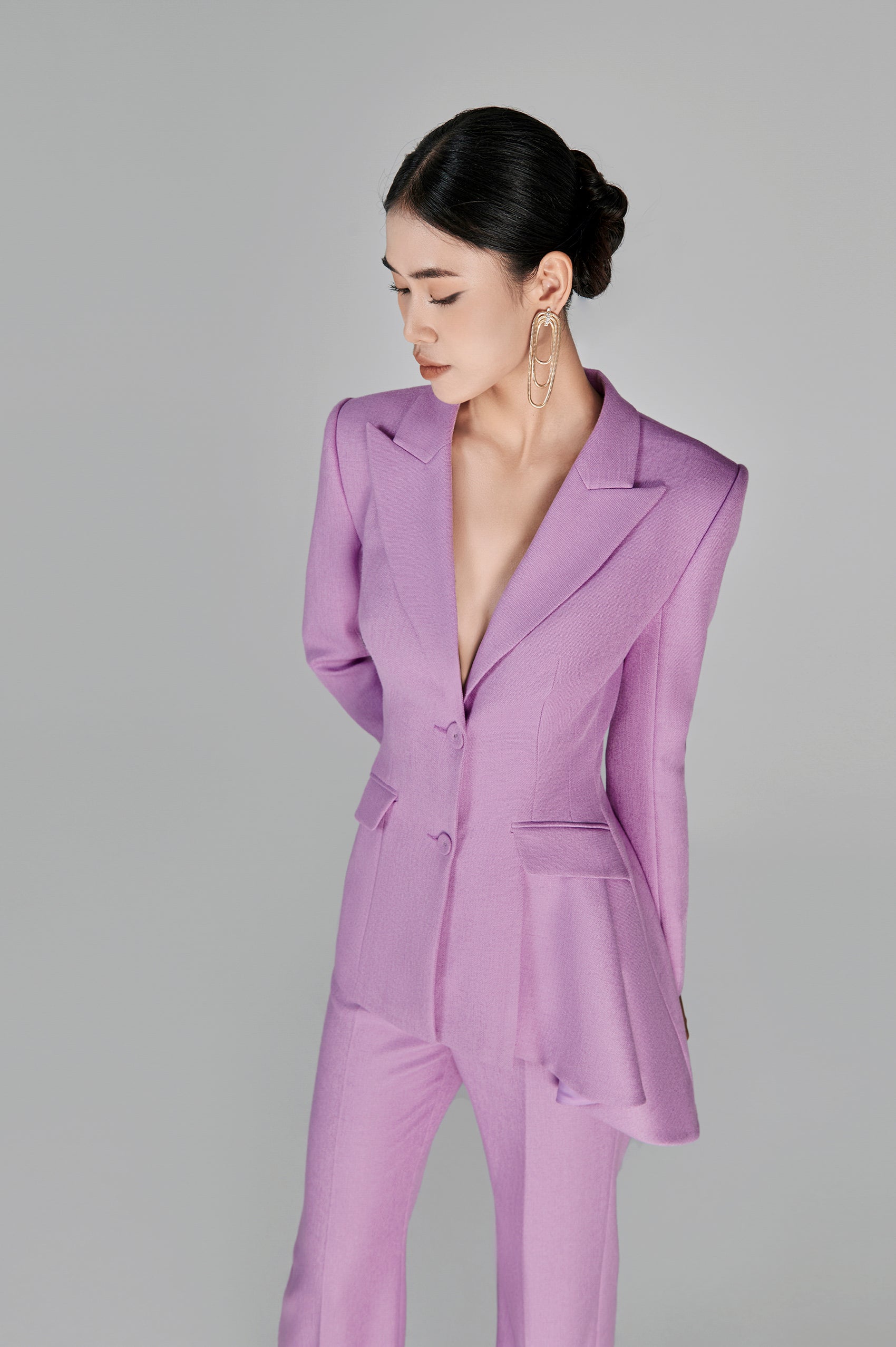 Sandy Lavender Asymetrical Blazer