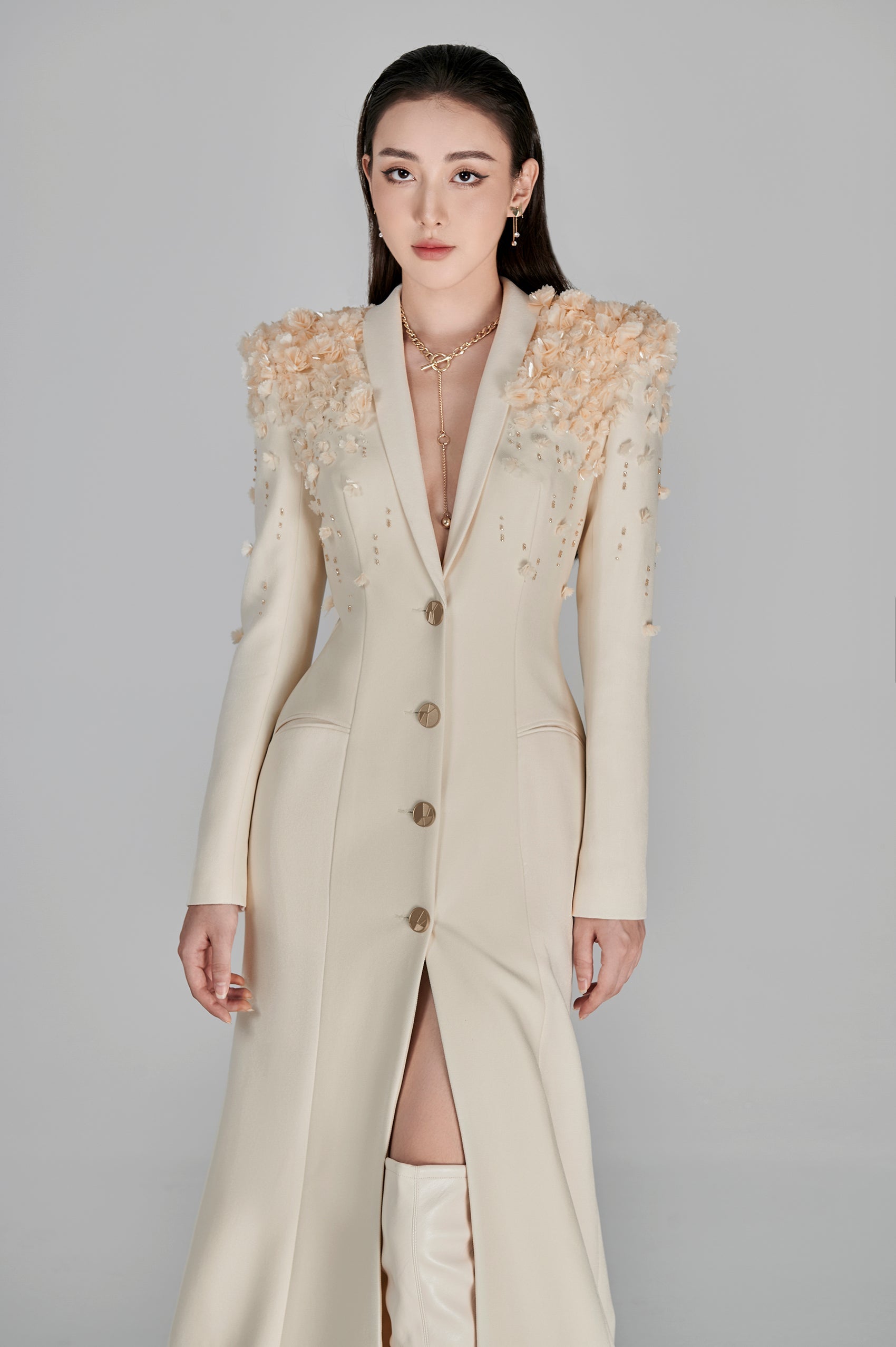 Ines Deep V-neck Gown