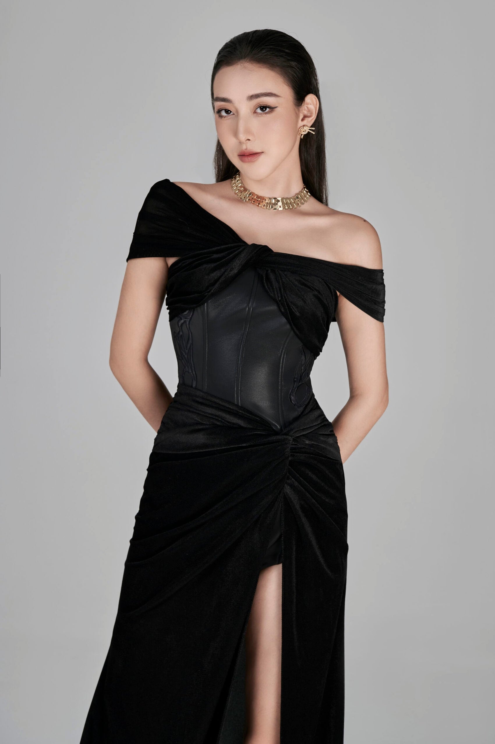 Ana Off-the-shoulder Corset Gown