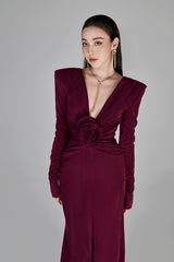 Erina Deep V-neck Fishtail Gown