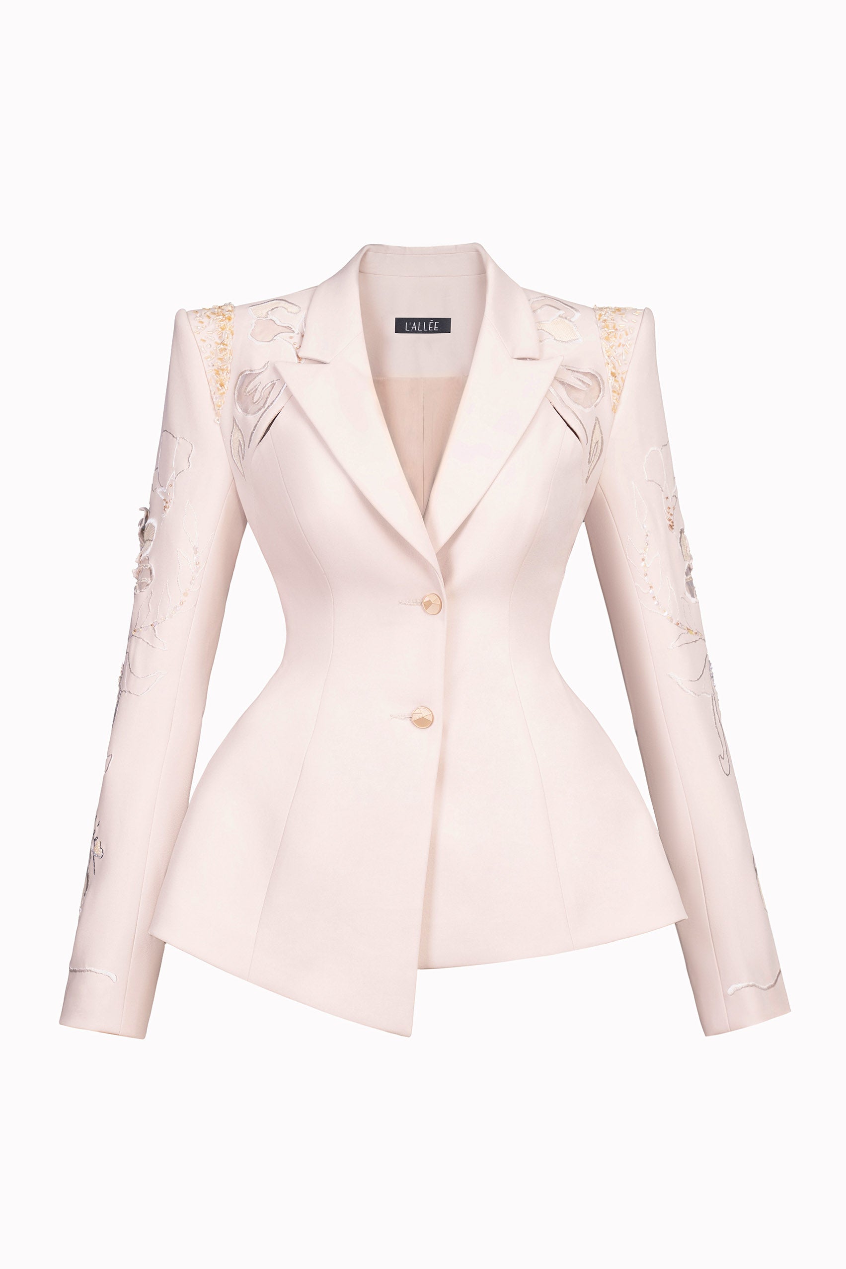 Camel Asymmetrical Lapel Blazer